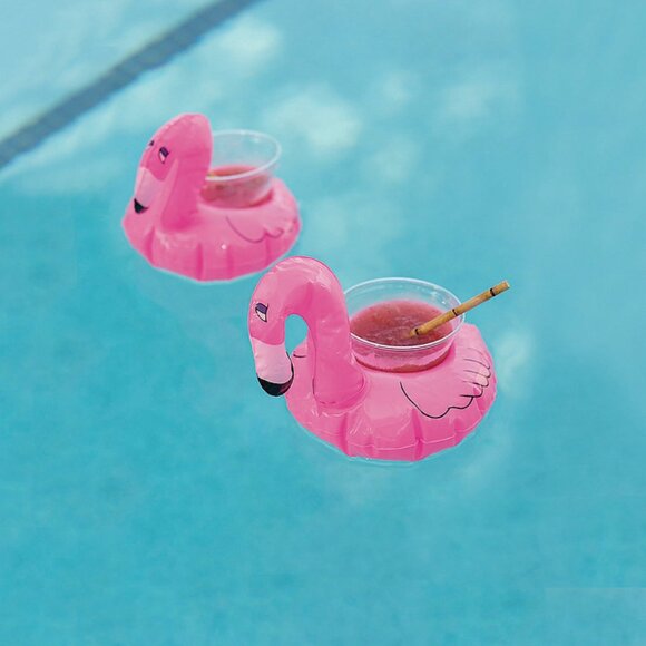 Inflatable flamingo floating coasters 2pc set - Picture 3 of 3